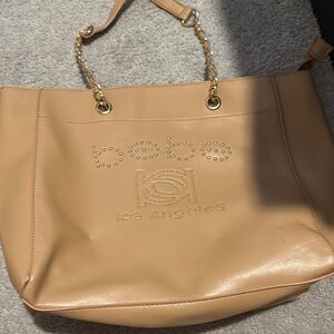 Bebe Los Angeles Beige Tote Bag